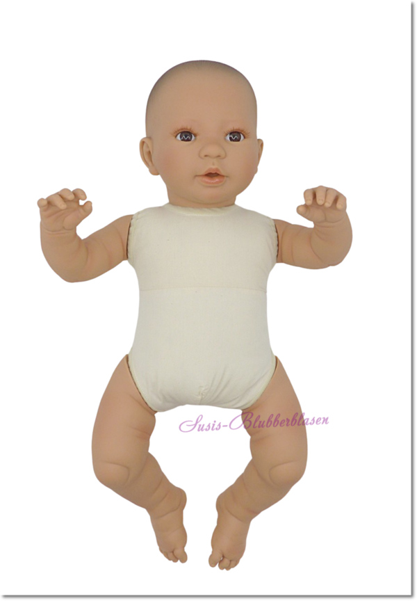 Babypuppe Leonie, 52 cm Stoffkörper, braune Augen