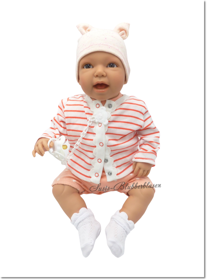 52cm Stoffkörper Puppe Doro Dolls Babypuppe Lily Augenfarbe wählbar 