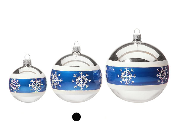 drescher Christbaumkugeln, Schneeflocke, blau, 12er Set Ø 8 cm