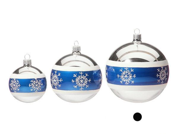 drescher Christbaumkugeln, Schneeflocke, blau, 6er Set Ø 10 cm