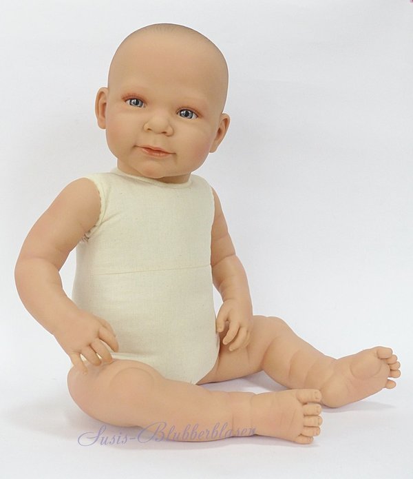 Babypuppe Toni, 52 cm Stoffkörper, blaue Augen