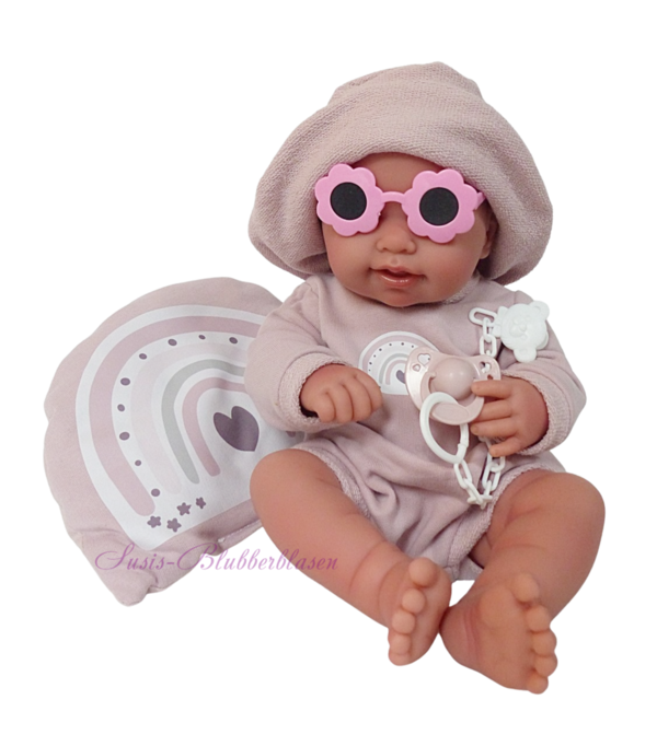 Mädchen Babypuppe Pipa Regenbogen,  42 cm anatomisch korrekt